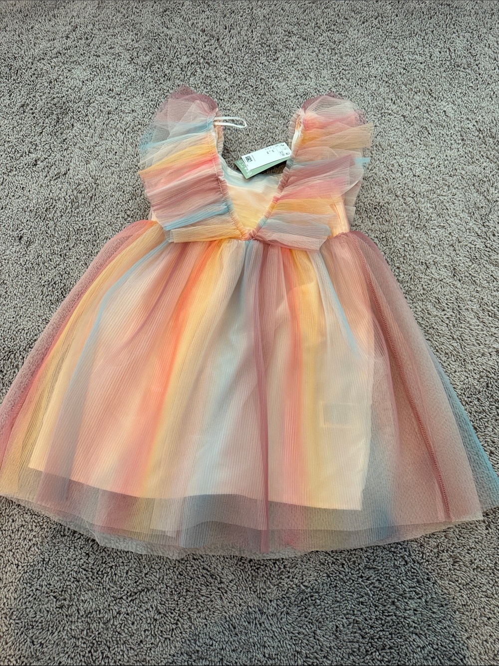 H&M Pastel Rainbow Tulle Formal Dress - Pink, Yellow, Blue for Girls